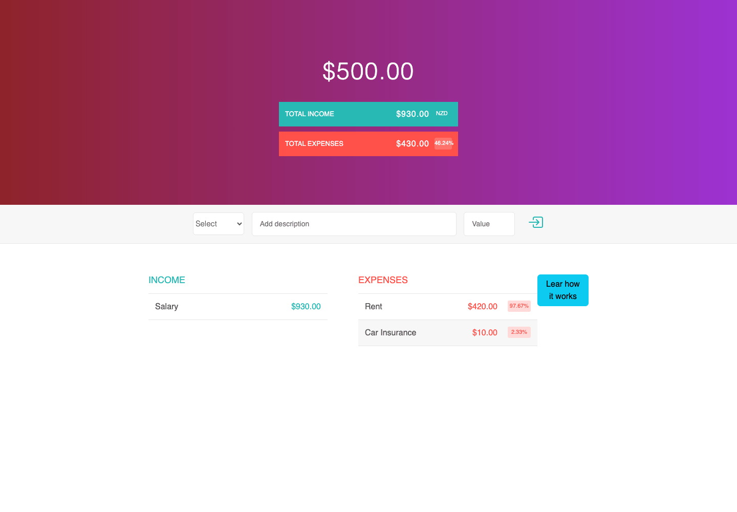 Budget Calculator